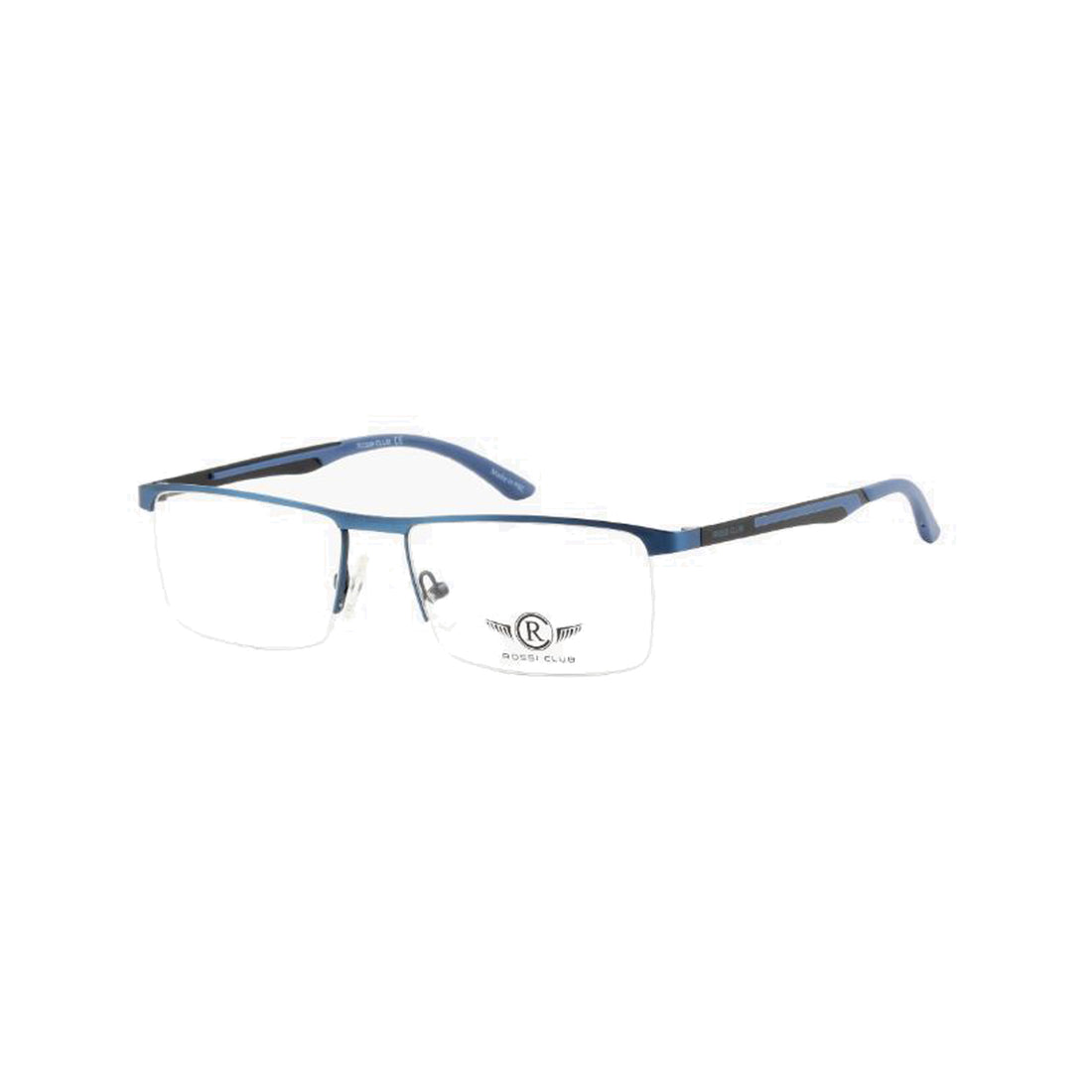 Rossi Club Blue Rectangle Metal Half Rim Eyeglasses