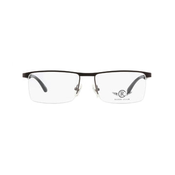 Rossi Club Black Rectangle Metal Half Rim Eyeglasses