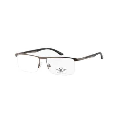 Rossi Club Black Rectangle Metal Half Rim Eyeglasses