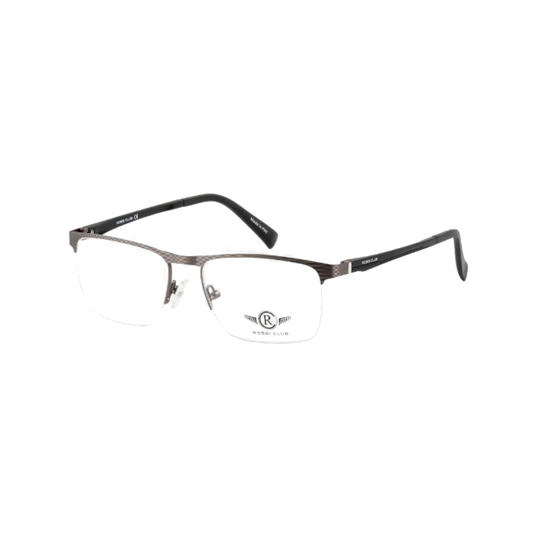 Rossi Club Black Square Metal Half Rim Eyeglasses