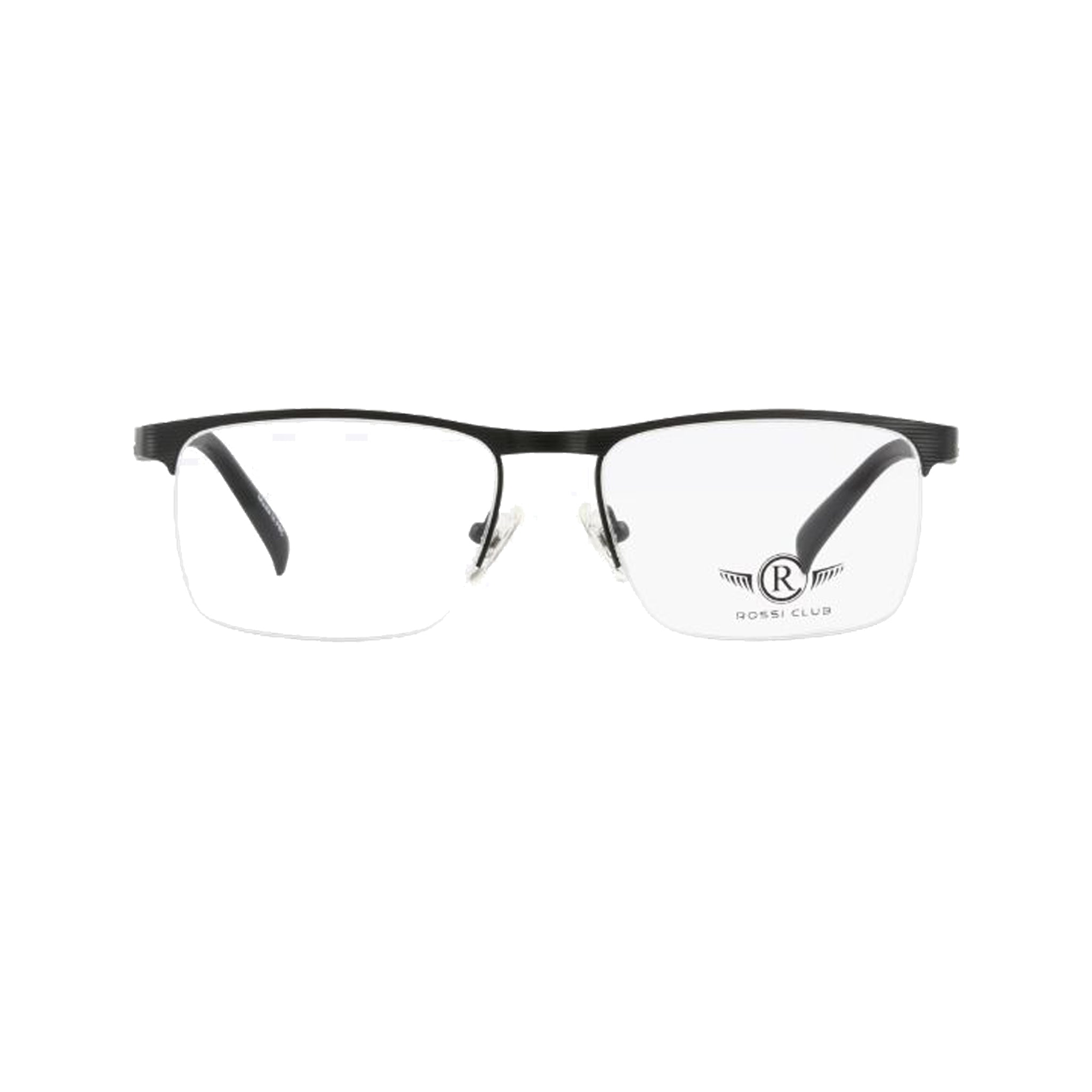 Rossi Club Gray Square Metal Half Rim Eyeglasses