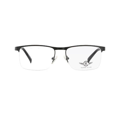 Rossi Club Grey Square Metal Half Rim Eyeglasses
