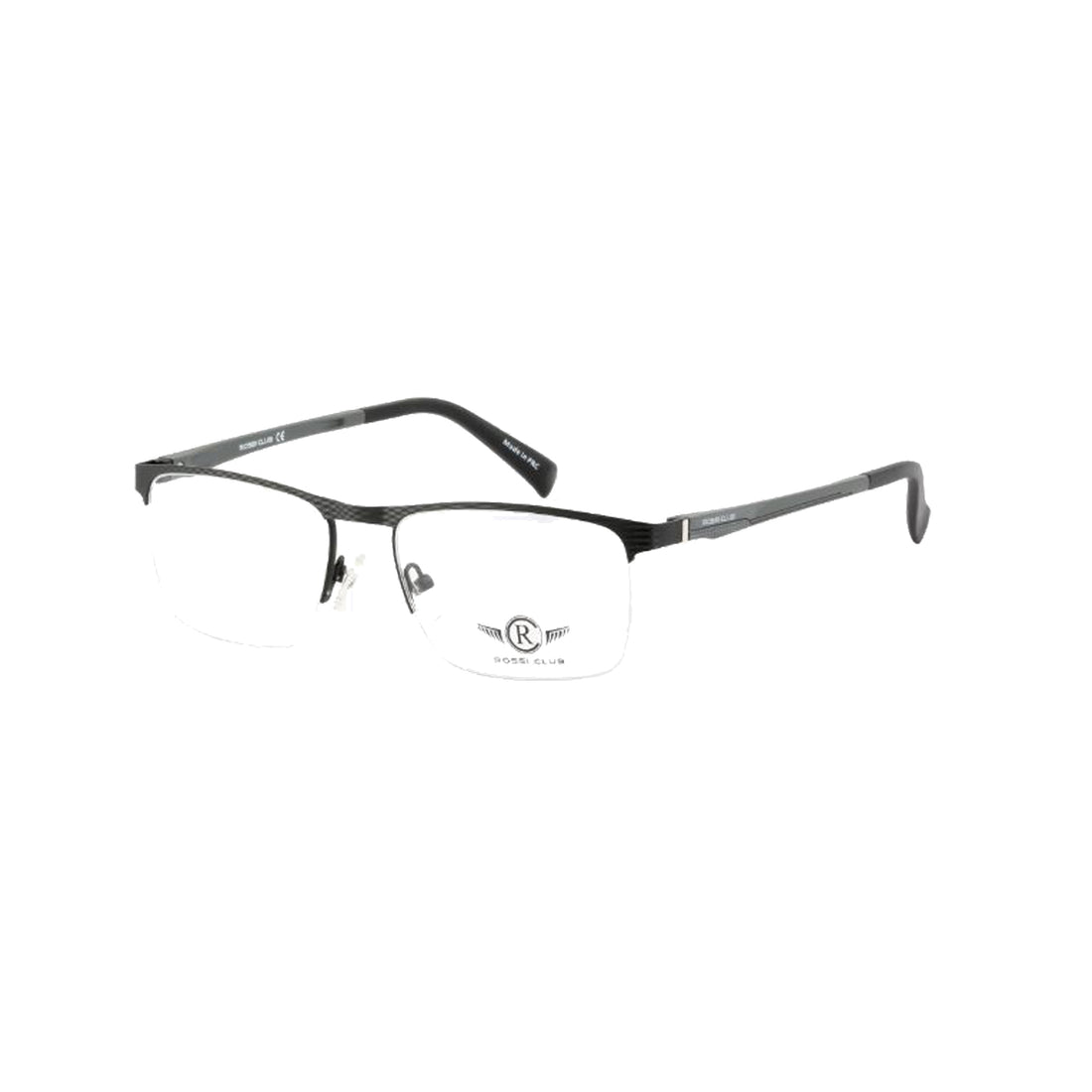 Rossi Club Gray Square Metal Half Rim Eyeglasses