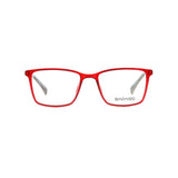 Badaro Unisex Square Red Acetate Full Rim Eyeglasses