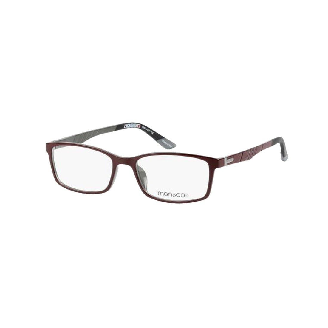 Monaco Lite Maroon Rectangle Acetate Full Rim Eyeglasses