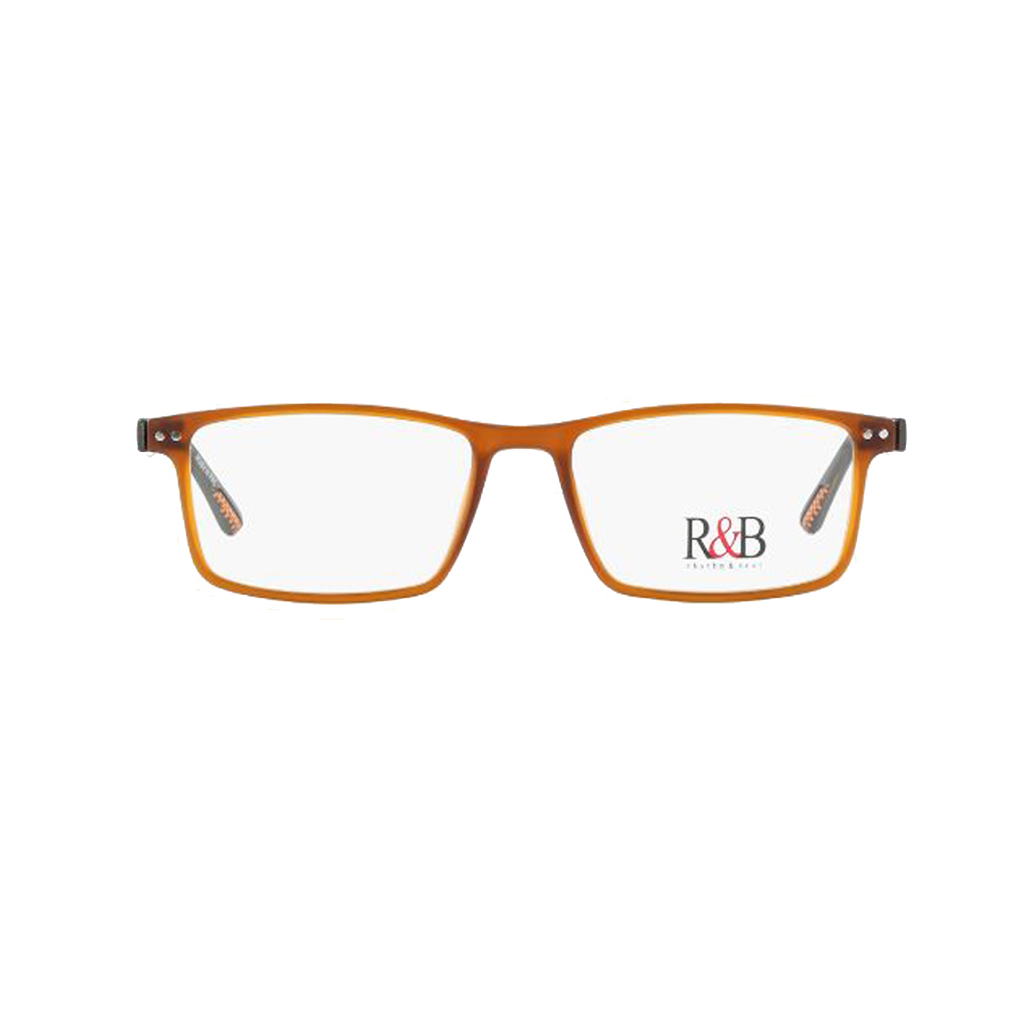 R&amp;B Rectangle Brown Acetate Full Rim Eyeglasses