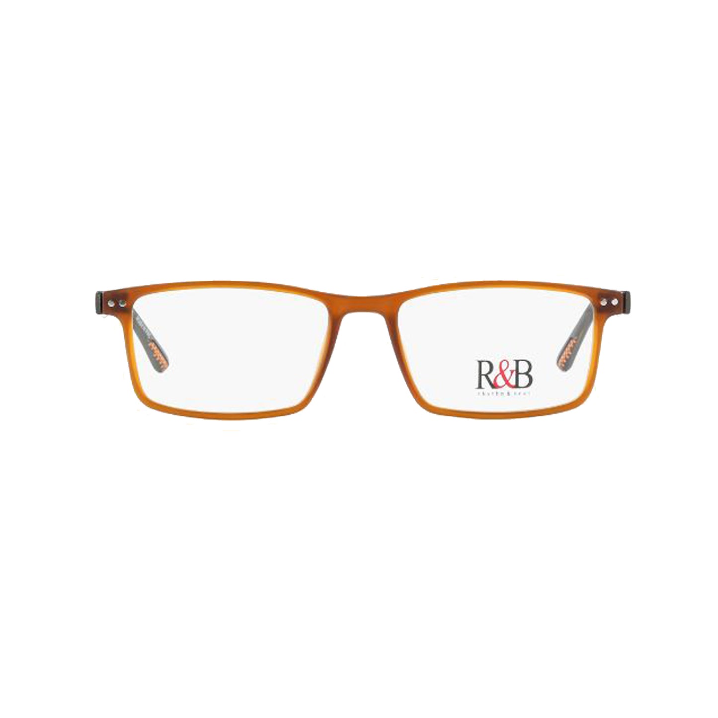 R&B Rectangle Brown Acetate Full Rim Eyeglasses