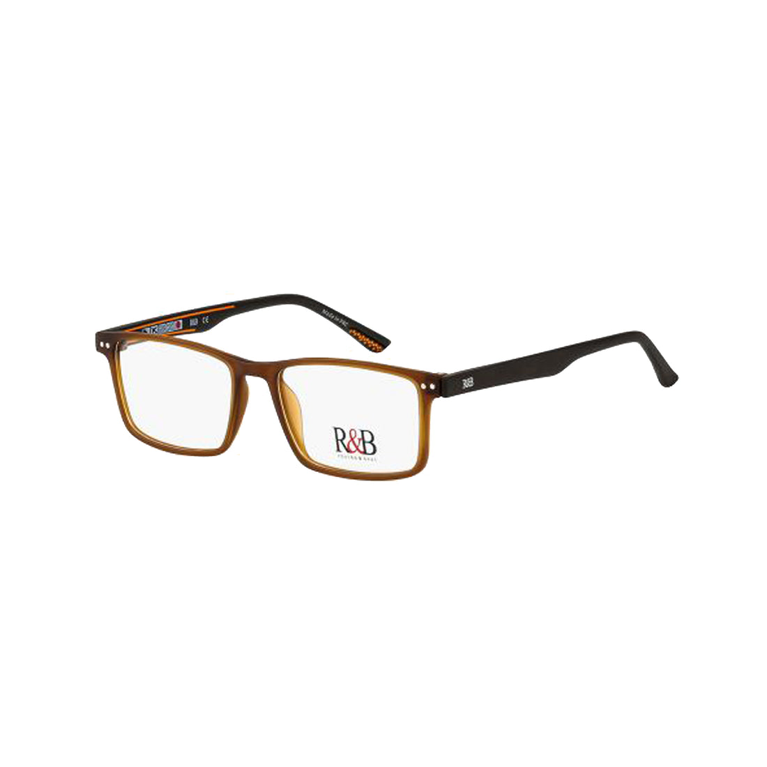 R&B Rectangle Brown Acetate Full Rim Eyeglasses