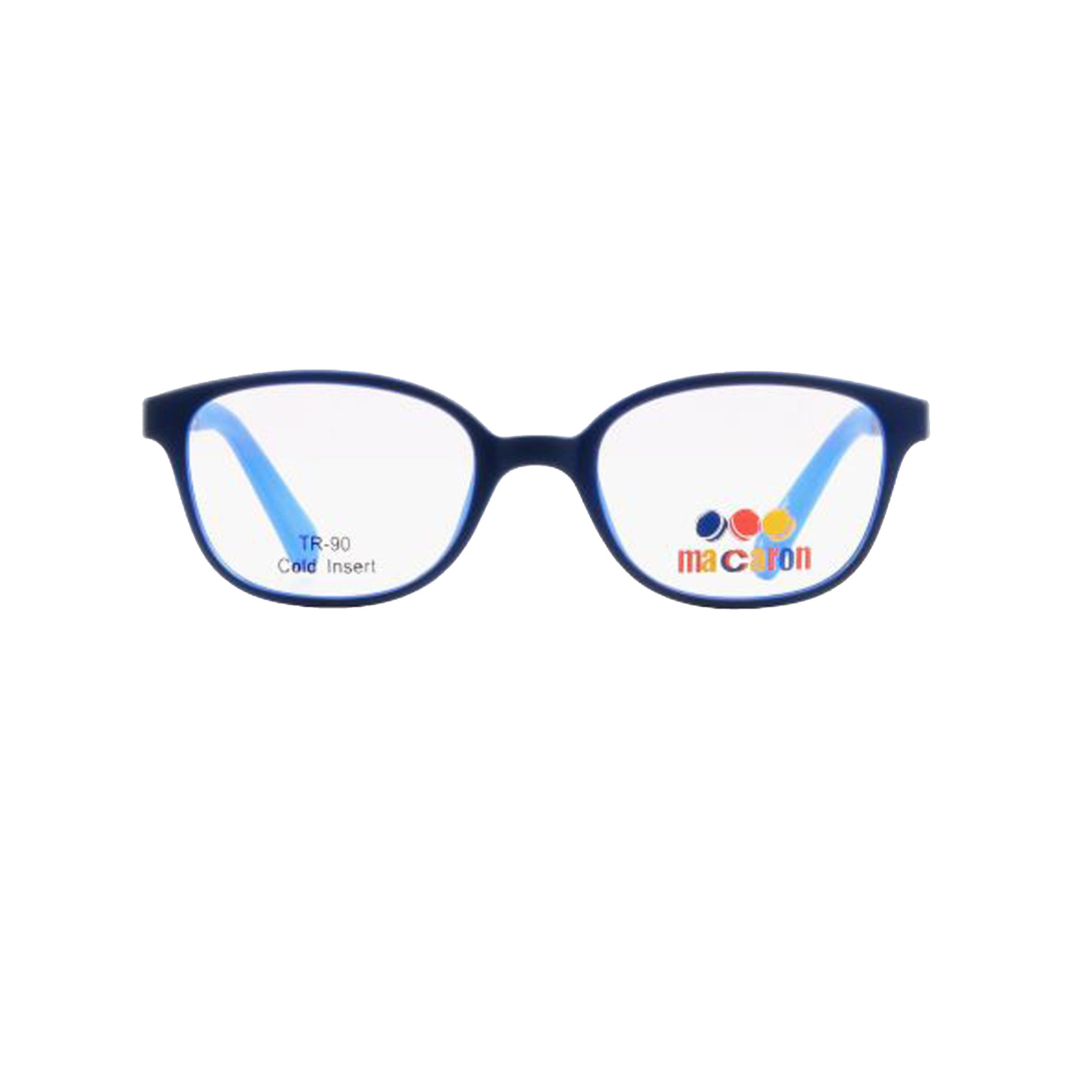 Macaron Blue Round Acetate Full Rim Eyeglasses for Kids