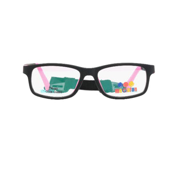 Macaron Black Rectangle Acetate Full Rim Eyeglasses for Kids