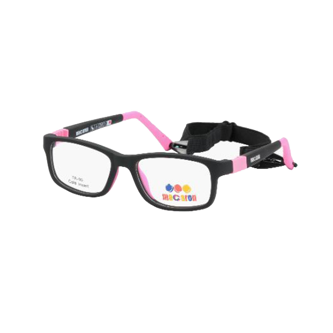 Macaron Black Rectangle Acetate Full Rim Eyeglasses for Kids