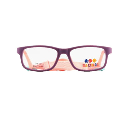 Macaron Violet Rectangle Acetate Full Rim Eyeglasses for Kids