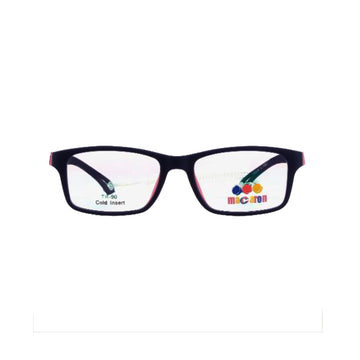 Macaron Black Rectangle Acetate Full Rim Eyeglasses for Kids