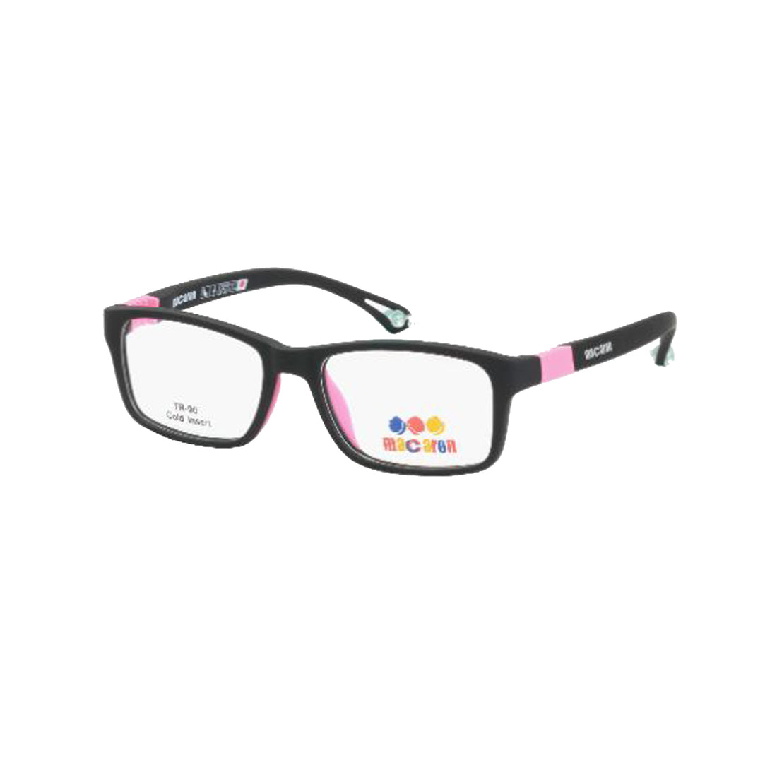 Macaron Black Rectangle Acetate Full Rim Eyeglasses for Kids