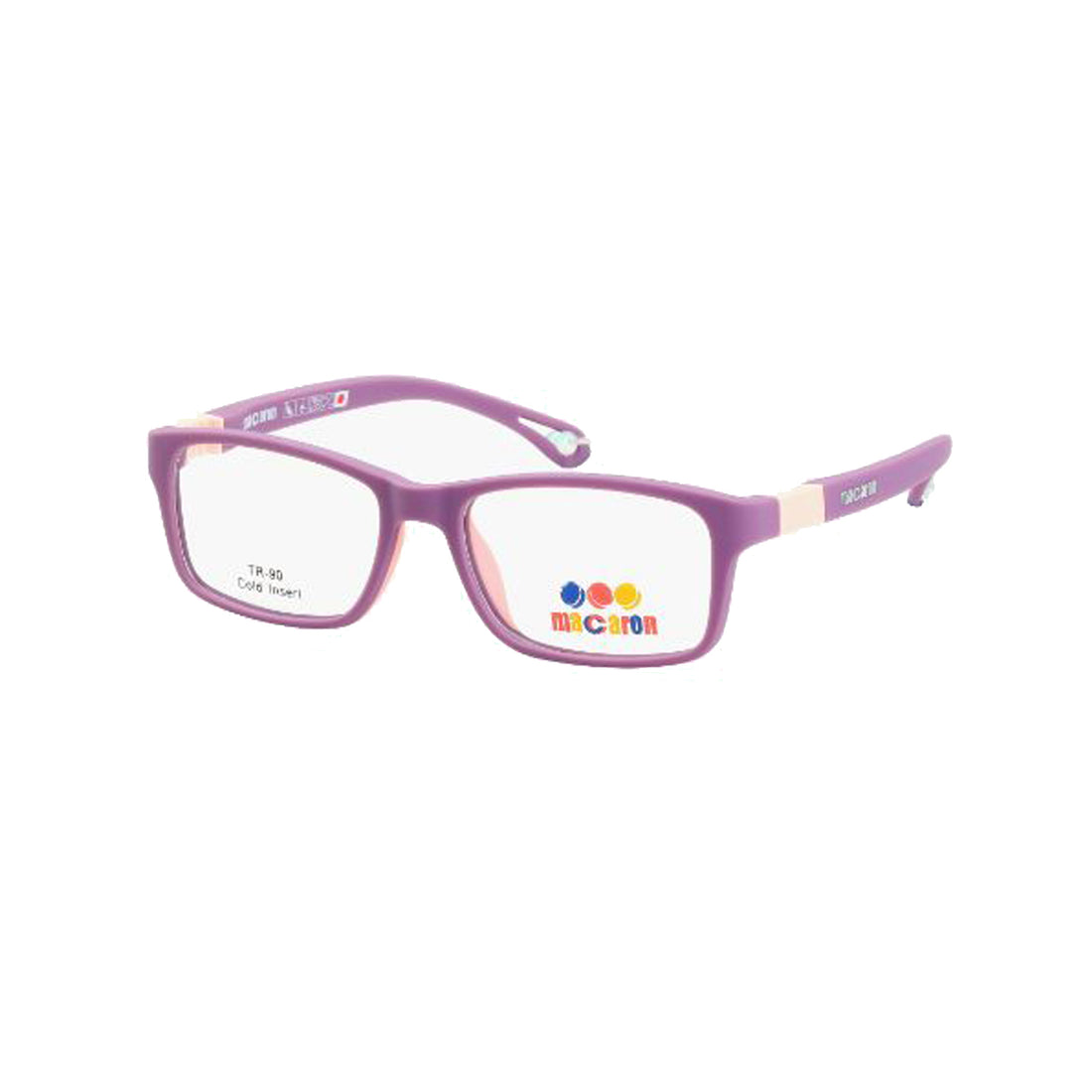 Macaron Violet Rectangle Acetate Full Rim Eyeglasses for Kids