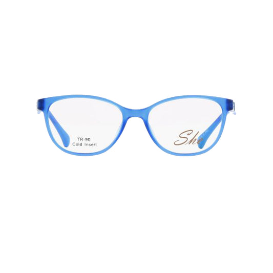She Blue Cat-eye Acetate Full Rim Eyeglasses for Kids