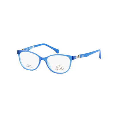 She Blue Cat-eye Acetate Full Rim Eyeglasses for Kids
