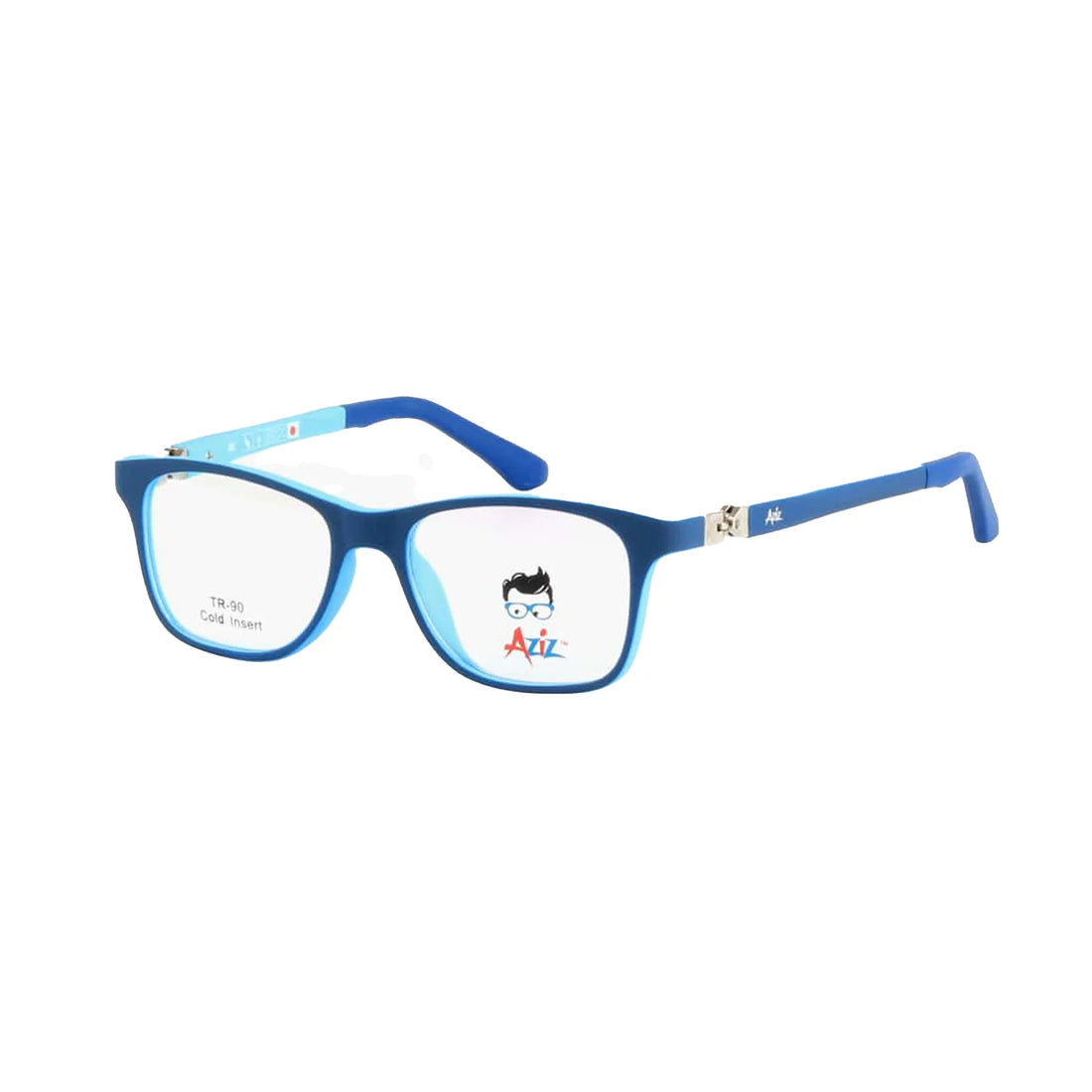 نظارات طبية مربعة للأطفال باللون الأزرق من نظارات البركات - ماركة عزيز