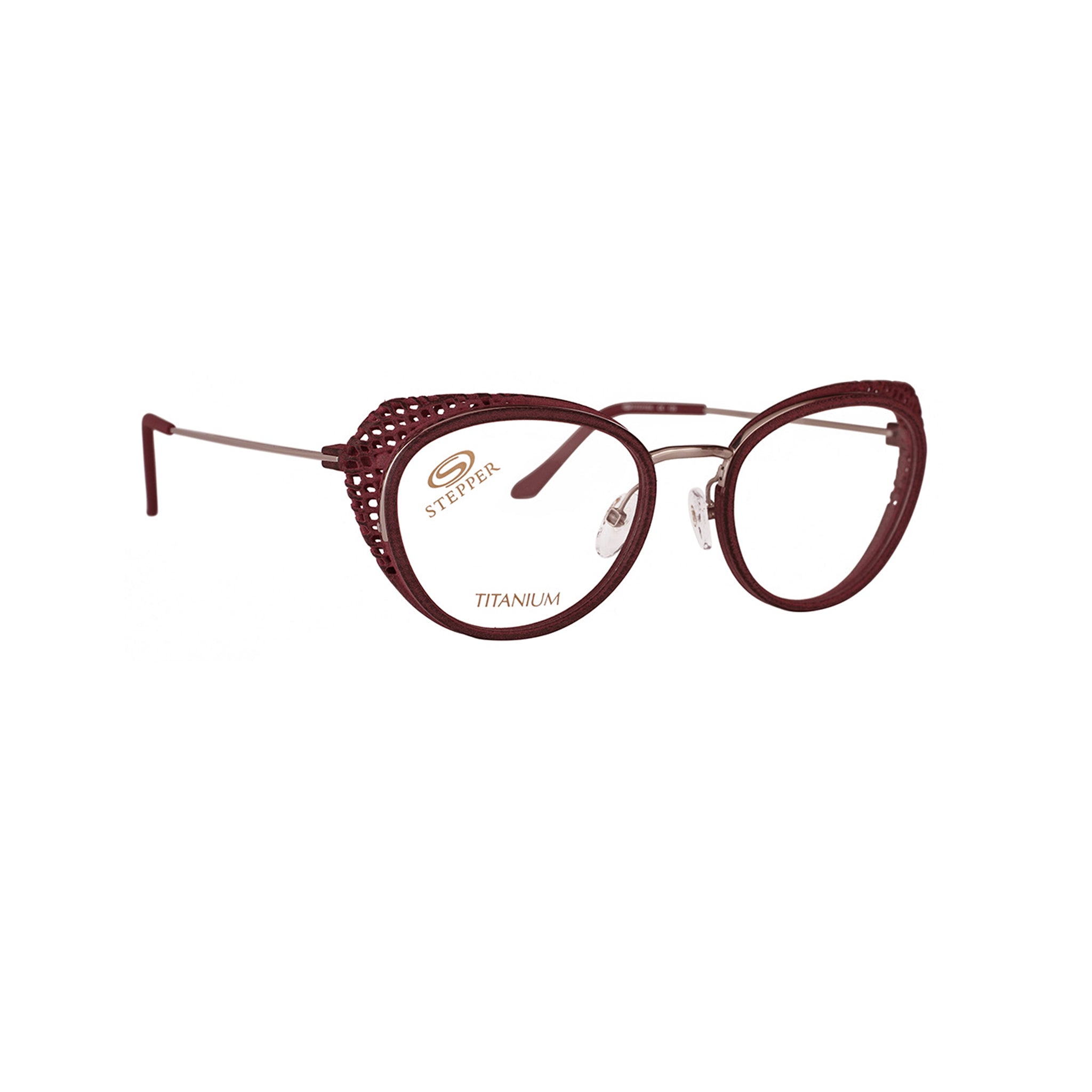 Stepper Titanium Brown Cat-eye Acetate Full Rim Eyeglasses. Made in Germany SI50238-Y22 F032