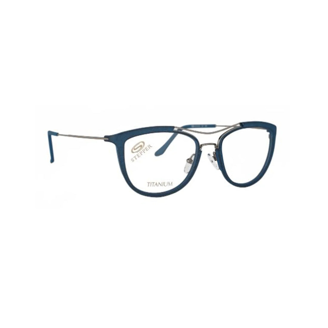 Stepper Titanium Blue Cat-eye Metal Full Rim Eyeglasses. Made in Germany SI50239-Y22 - Barakat Optical
