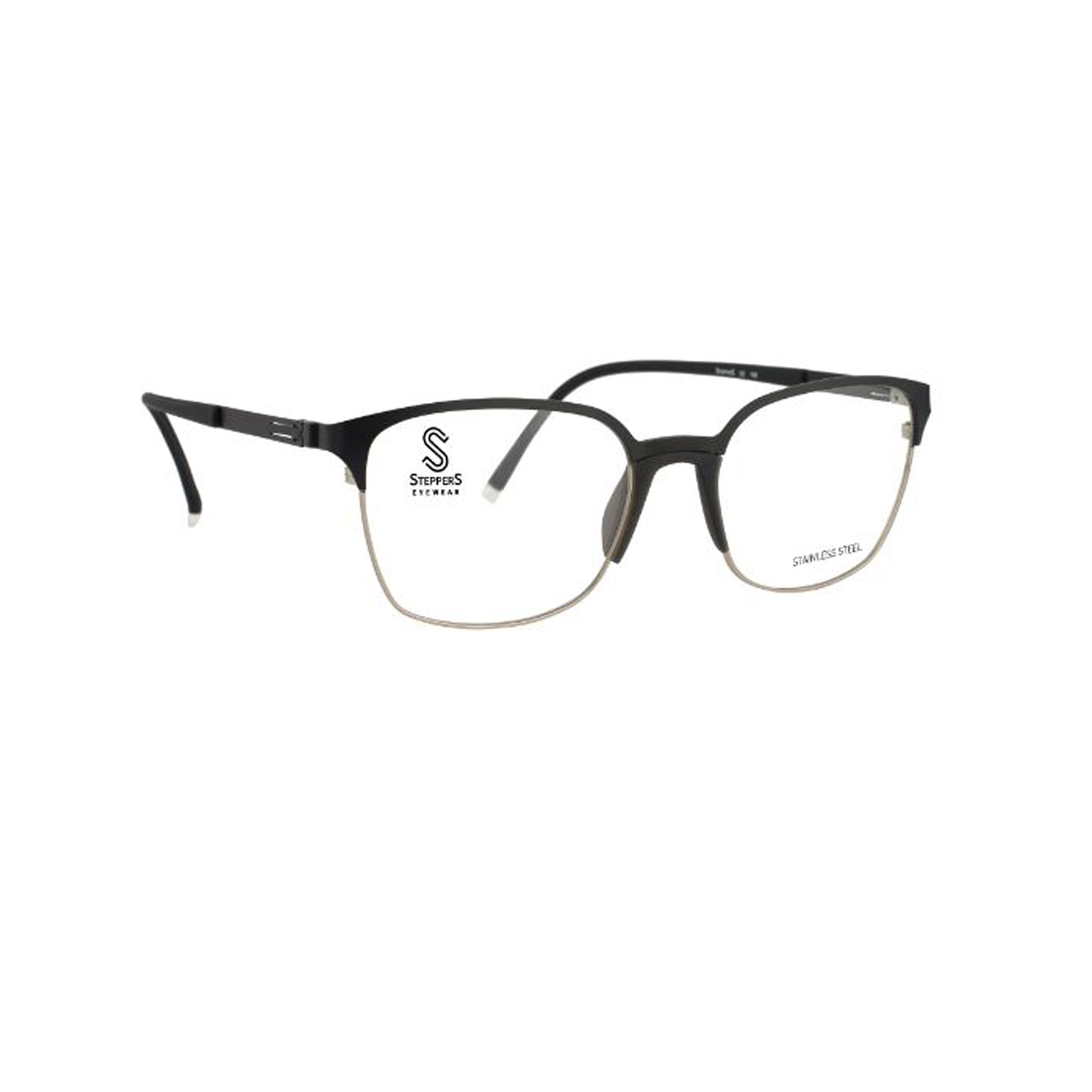 Stepper Black Square Metal Full Rim Eyeglasses. Made in Germany STS40199-Y22