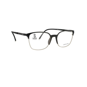 Stepper Black Square Metal Full Rim Eyeglasses. Made in Germany STS40199-Y22