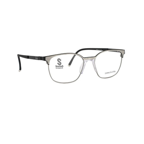 Stepper Silver Square Metal Full Rim Eyeglasses. Made in Germany STS40196-Y22 (Gamer Edition)