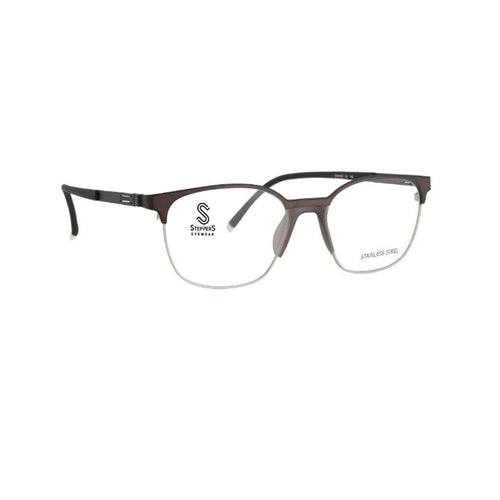 Stepper Brown Square Metal Full Rim Eyeglasses. Made in Germany STS40196-Y22 (Gamer Edition)