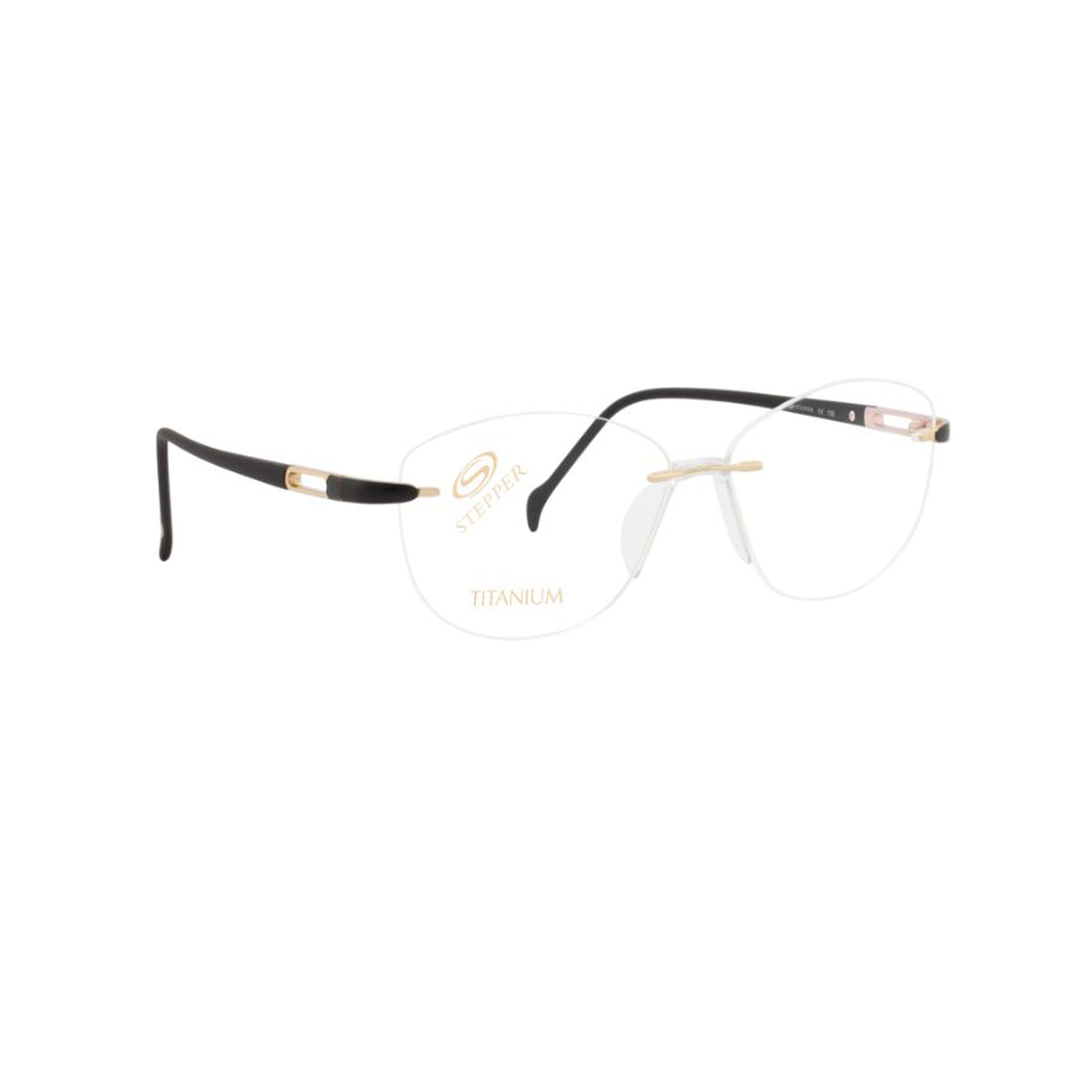 Stepper Titanium Gold Cat-eye Metal Rimless Eyeglasses. Made in Germany SI97698-Y22