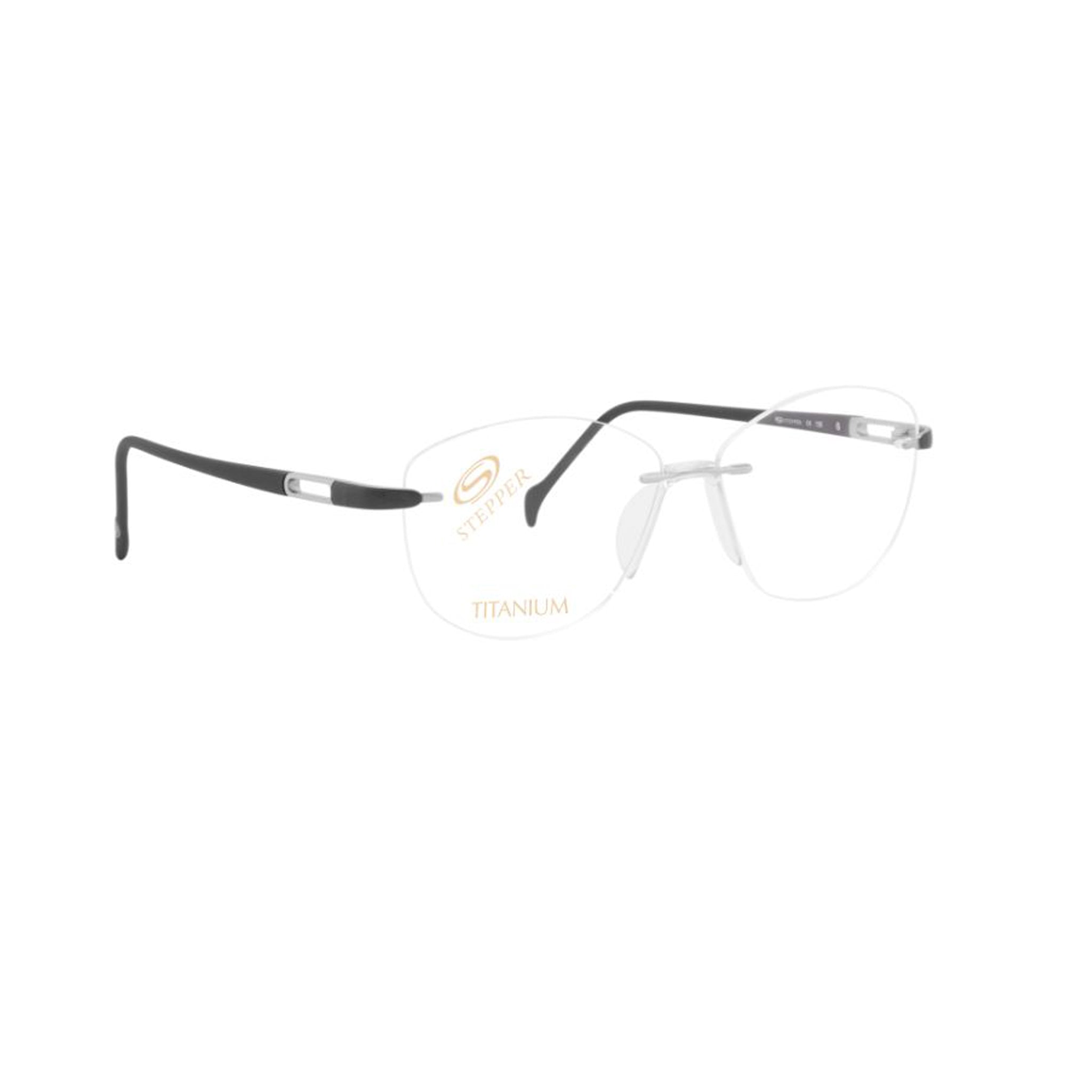 Stepper Titanium Silver Cat-eye Metal Rimless Eyeglasses. Made in Germany SI97698-Y22