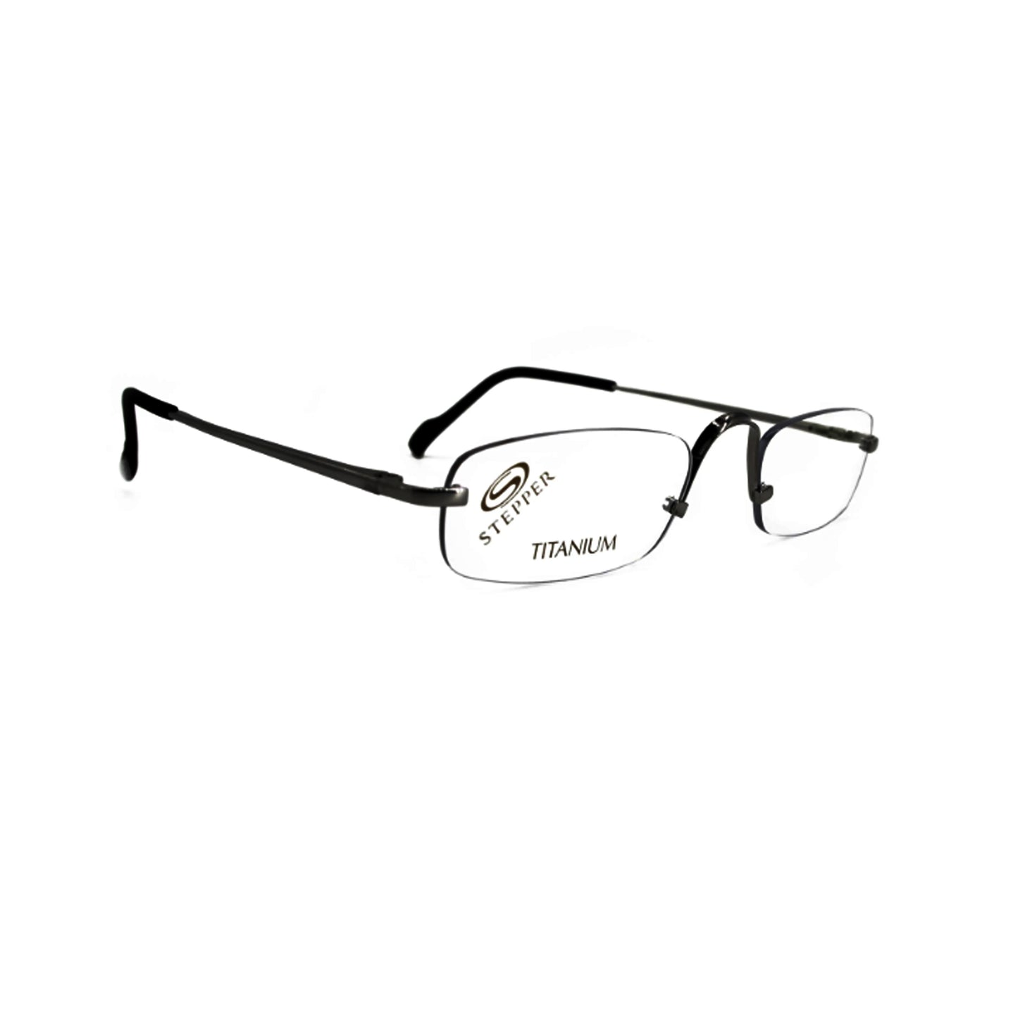 Stepper Titanium Black Rectangle Metal Rimless Eyeglasses. Made in Germany SI85206-Y22 F099