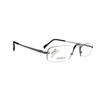 Stepper Titanium Silver Rectangle Metal Rimless Eyeglasses. Made in Germany SI85206-Y22 F022