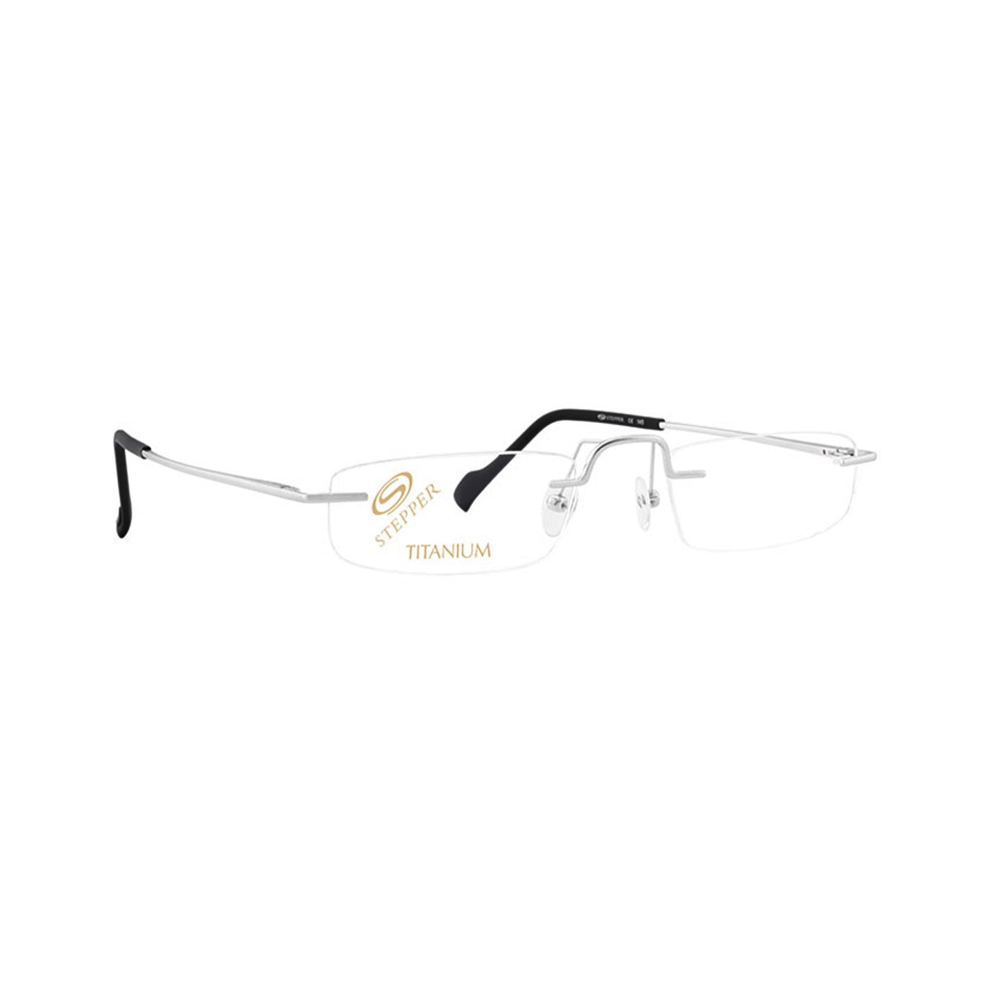 Stepper Titanium Silver Rectangle Metal Rimless Eyeglasses. Made in Germany SI85206-Y22 F020