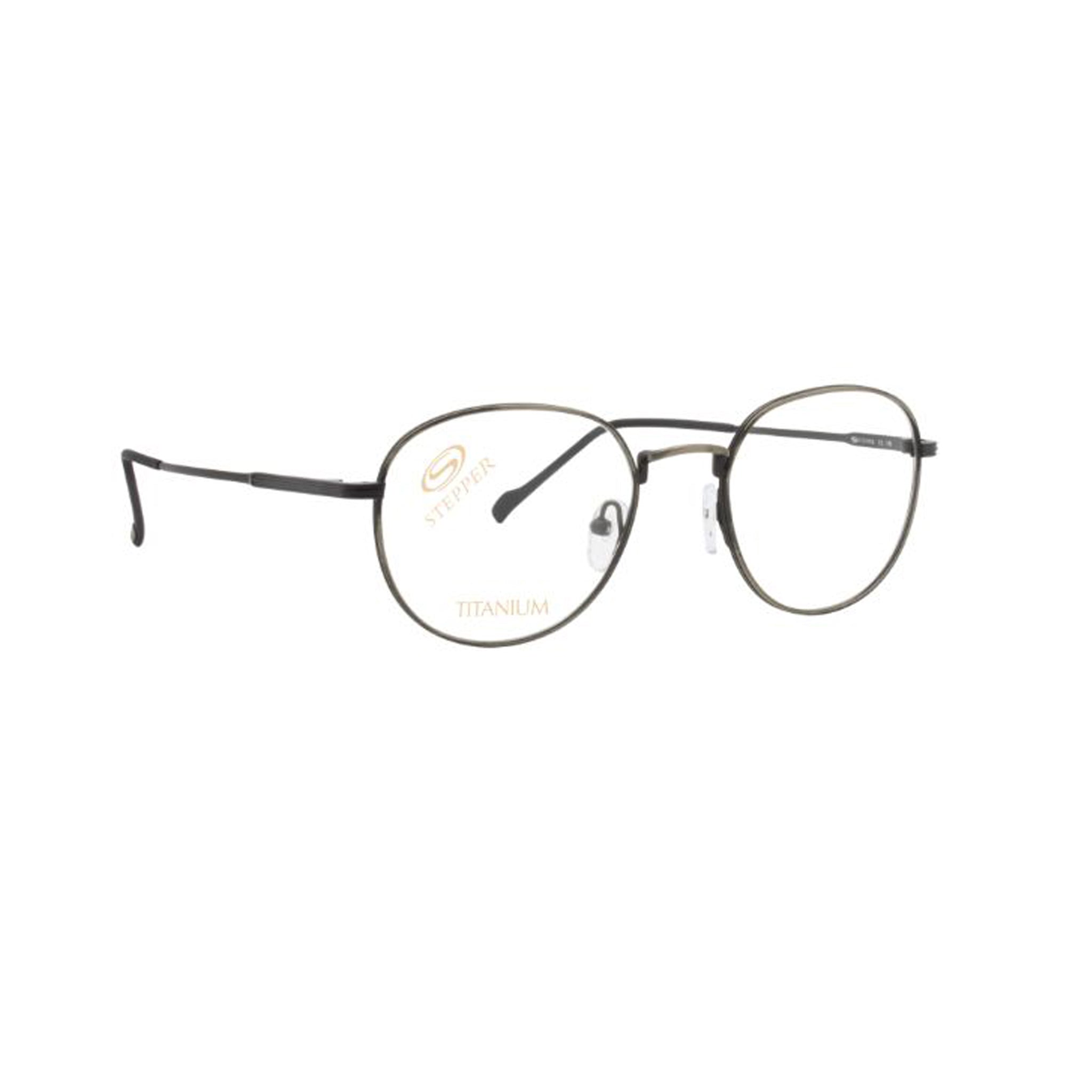 Stepper Titanium Gray Round Metal Full Rim Eyeglasses. Made in Germany SI60209-Y22