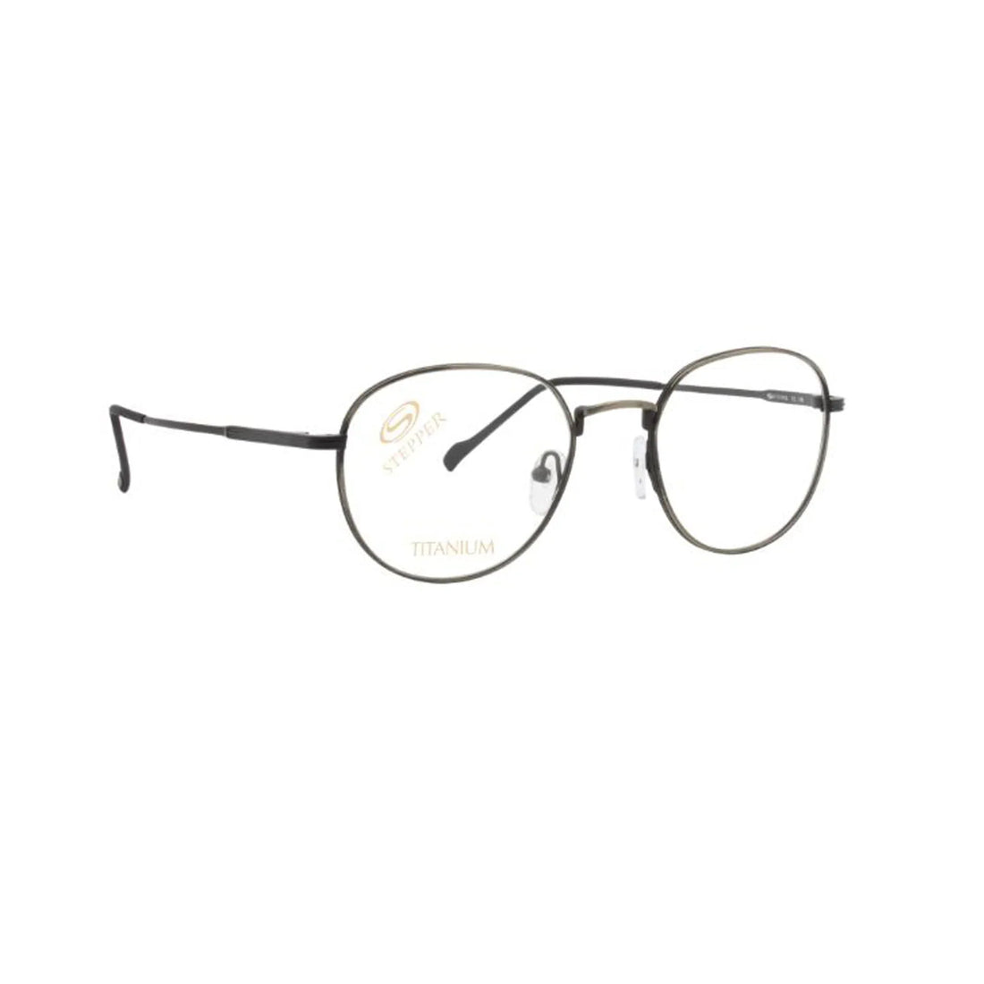 Stepper Titanium Grey Round Metal Full Rim Eyeglasses. Made in Germany SI60209-Y22 - Barakat Optical