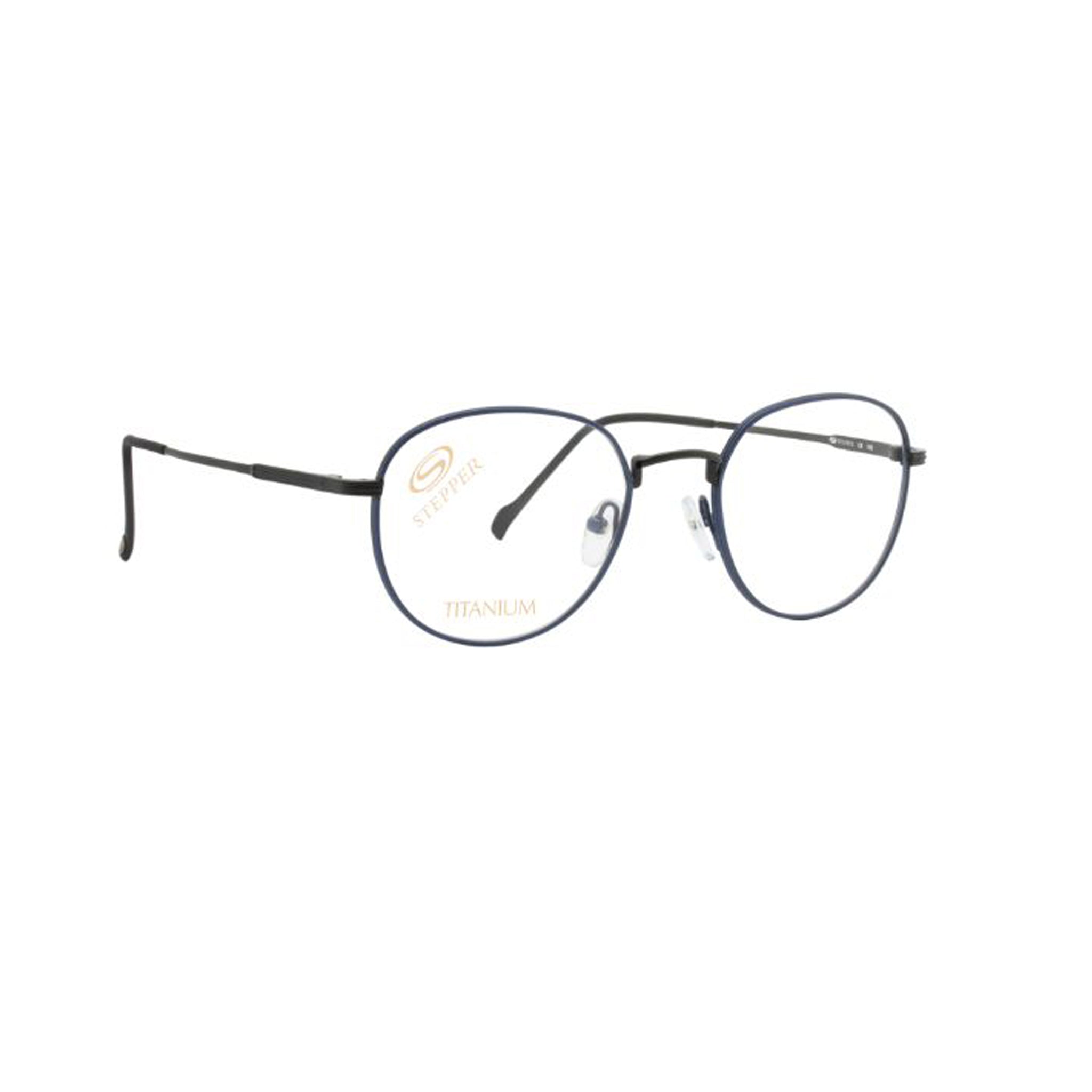 Stepper Titanium Blue Round Metal Full Rim Eyeglasses. Made in Germany SI60209-Y22