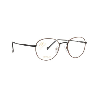 Stepper Titanium Brown Round Metal Full Rim Eyeglasses. Made in Germany SI60209-Y22