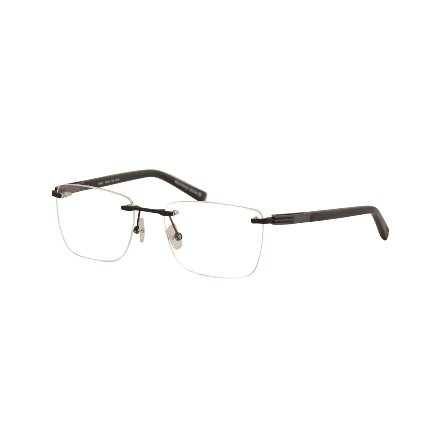 Oga By Morel Black Square Acetate Rimless Eyeglasses. Made in France. 100920-Y22 NG19