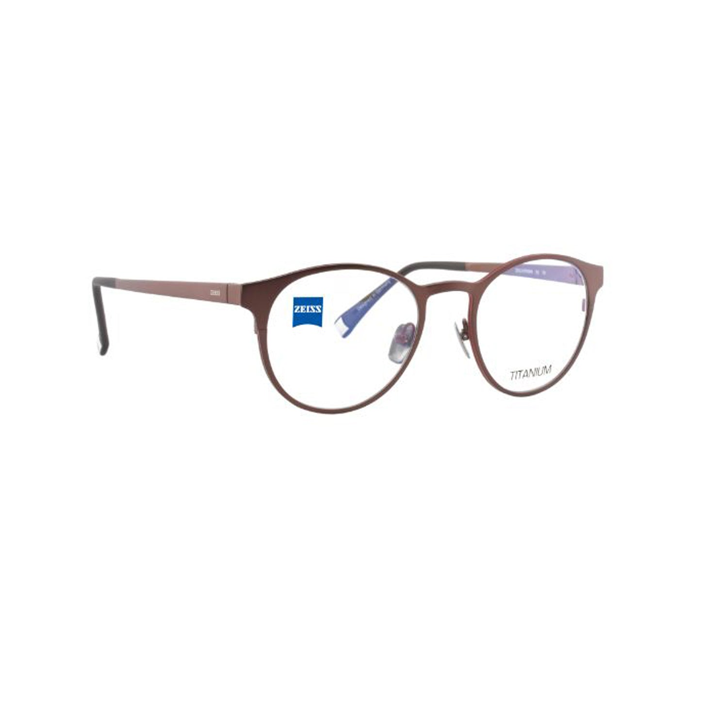 Zeiss Eyewear Brown Round Metal Full Rim Eyeglasses. Made in Germany ZS30010-Y21