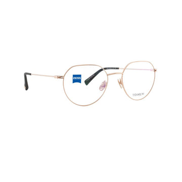 Zeiss Eyewear Gold Irregular Metal Full Rim Eyeglasses. Made in Germany ZS30020-Y21