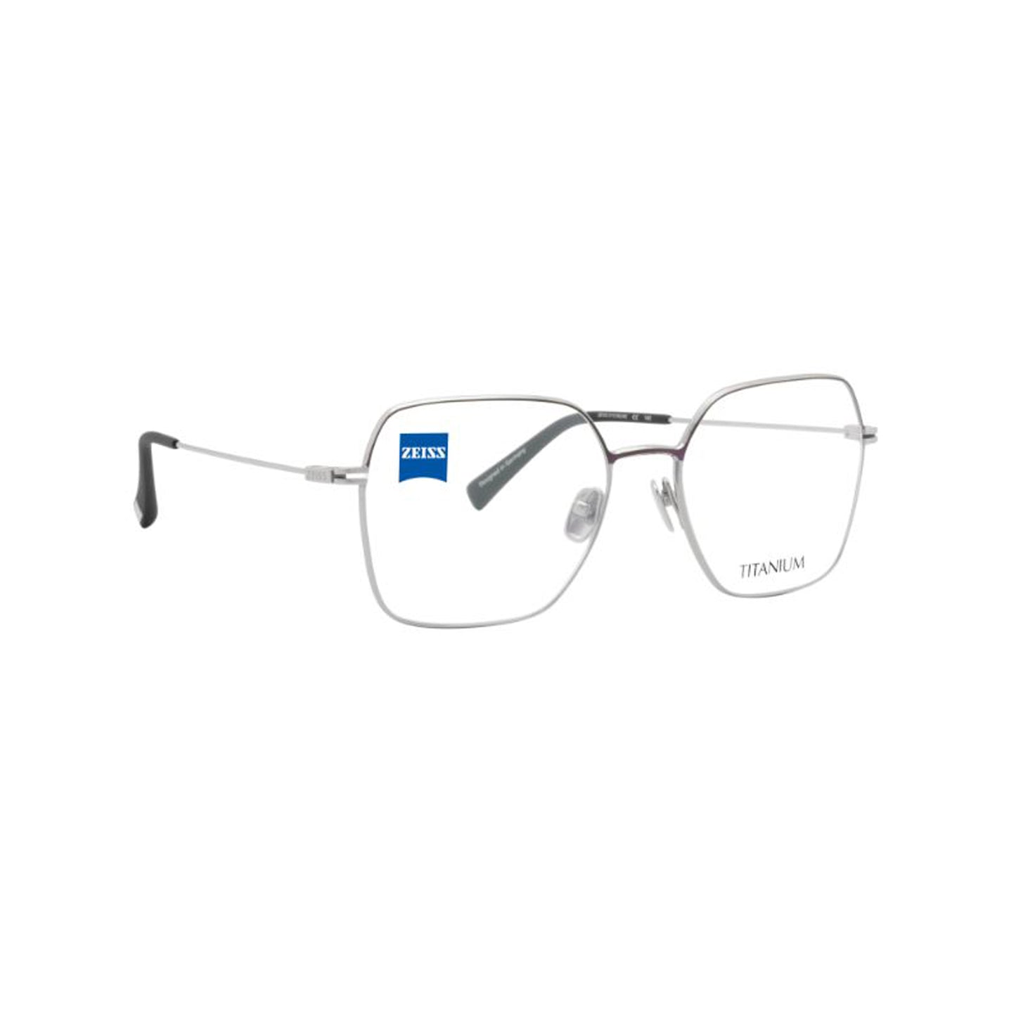 Zeiss Eyewear Silver Irregular Metal Full Rim Eyeglasses. Made in Germany ZS30021-Y22