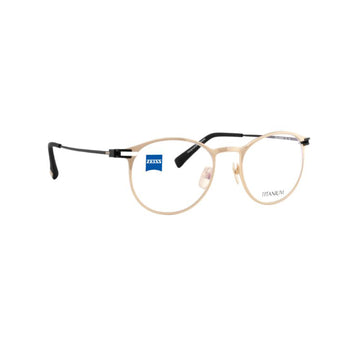 Zeiss Eyewear Gold Round Metal Full Rim Eyeglasses. Made in Germany ZS40021-Y22