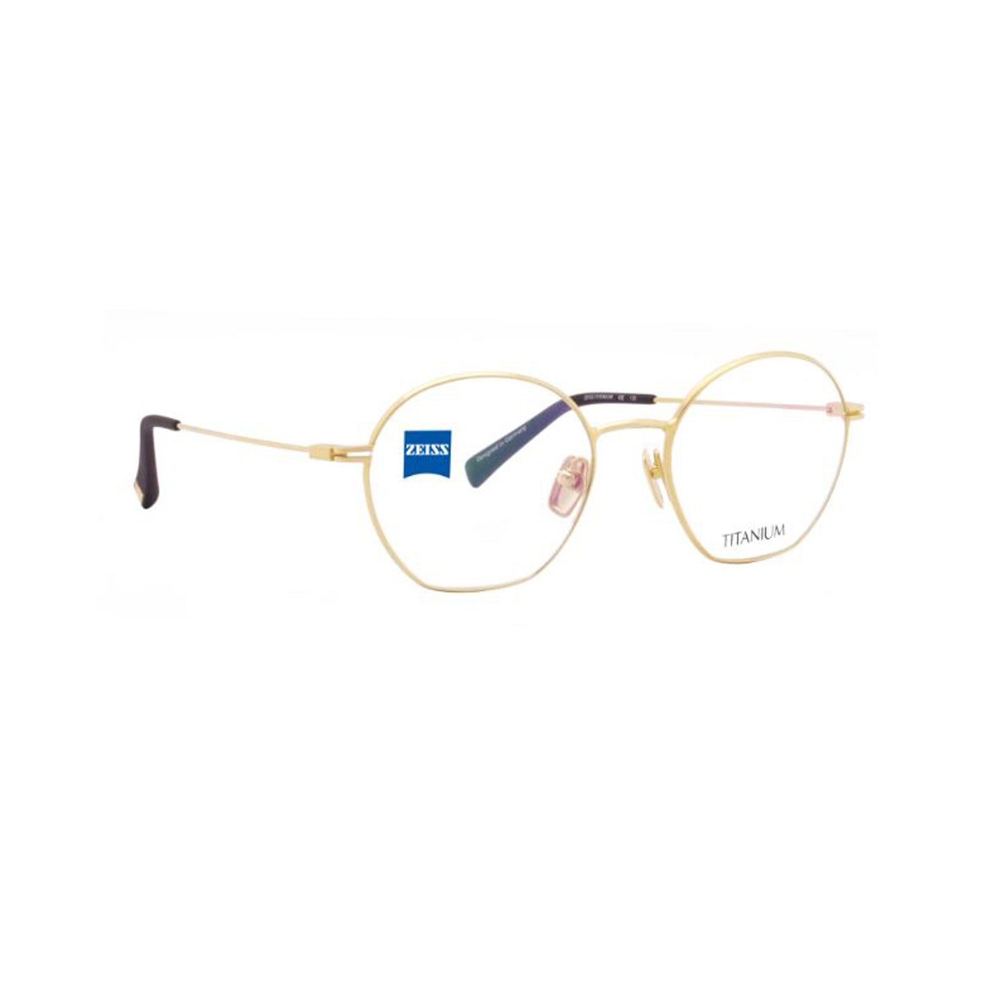 Zeiss Eyewear Gold Round Metal Full Rim Eyeglasses. Made in Germany ZS40034-Y22