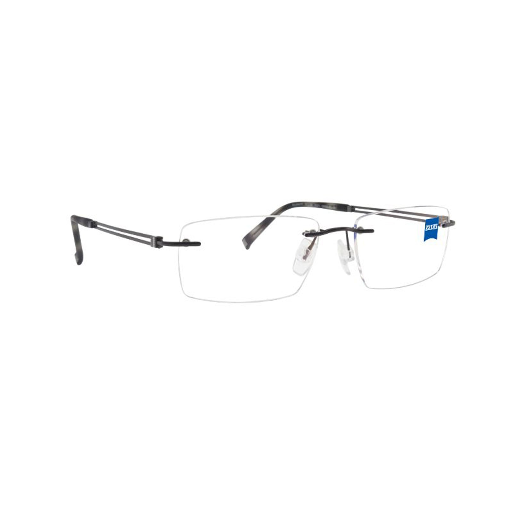 Zeiss Eyewear Grey Rectangle Metal Rimless Eyeglasses. Made in Germany ...