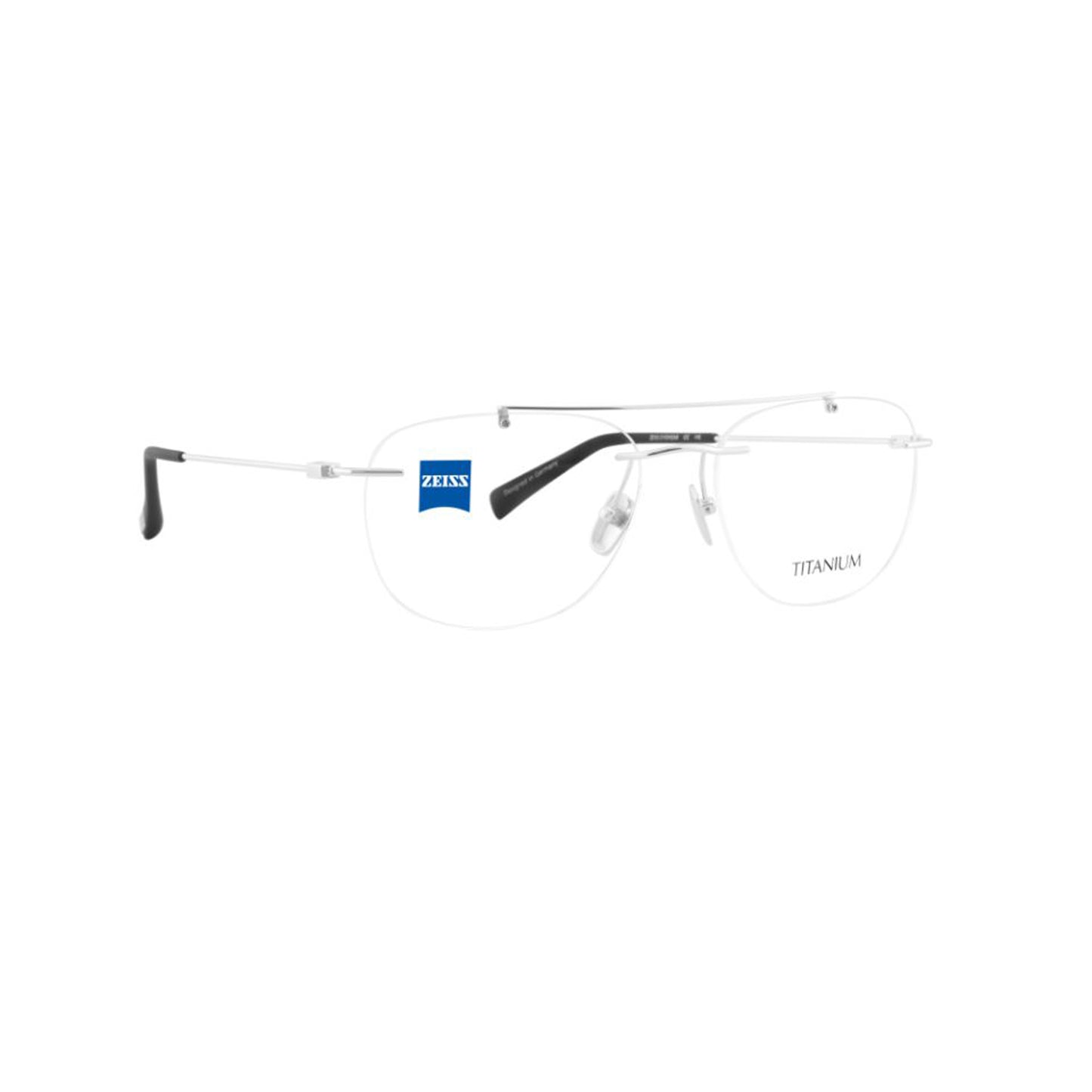 Zeiss Eyewear Silver Aviator Metal Rimless Eyeglasses. Made in Germany ZS60005-Y22