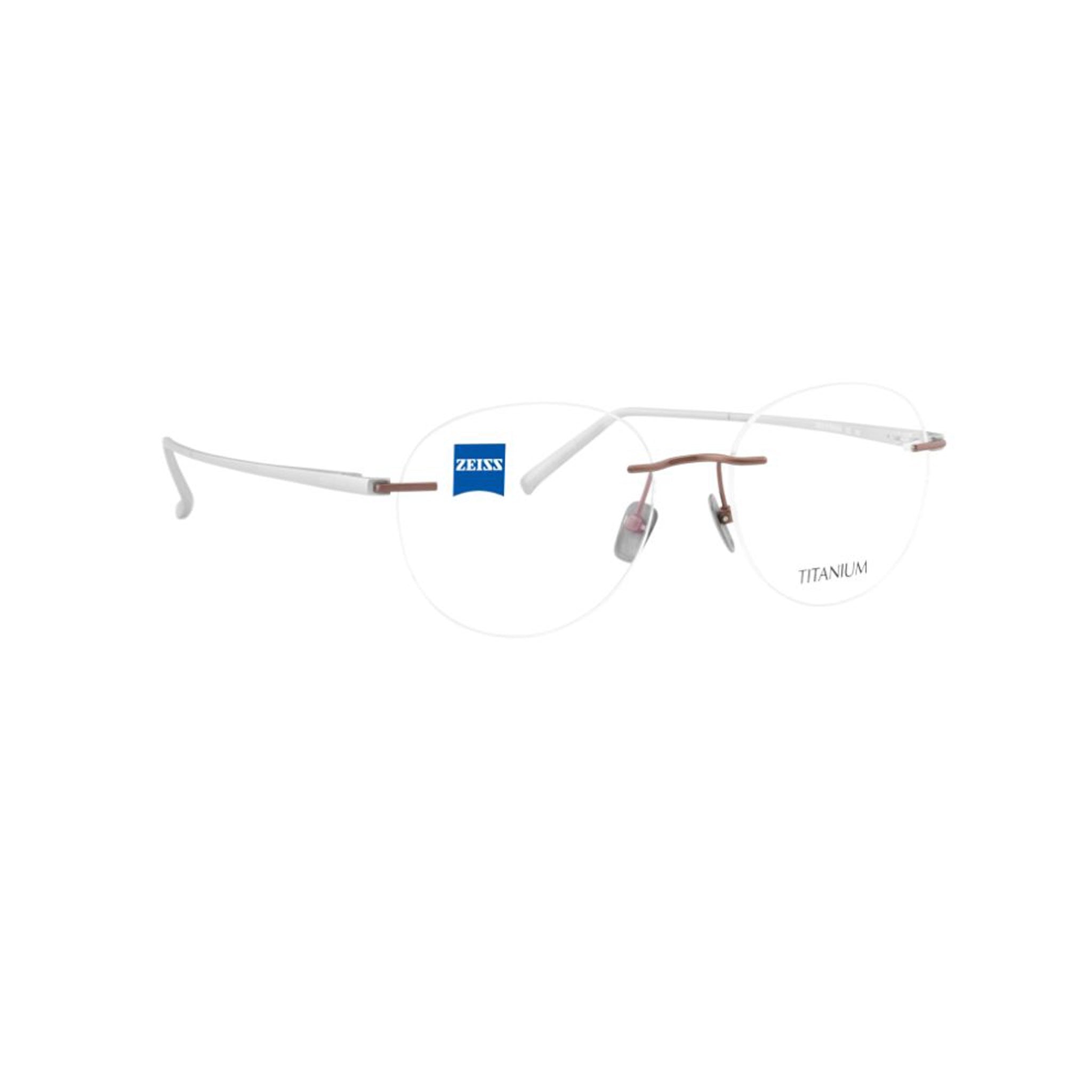 Zeiss Eyewear Grey Round Metal Rimless Eyeglasses. Made in Germany ZS60001-Y22