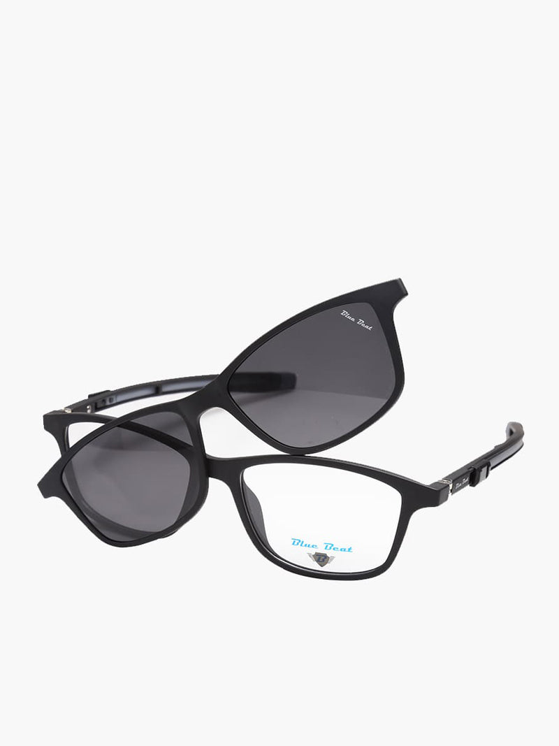 BlueBeat Kids by Barakat Rectangle Black Sunglasses 2-in-1