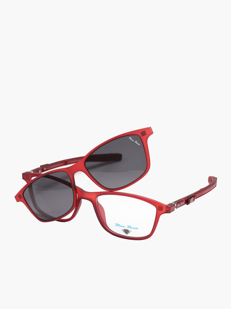 BlueBeat Kids by Barakat Rectangle Red Sunglasses 2-in-1