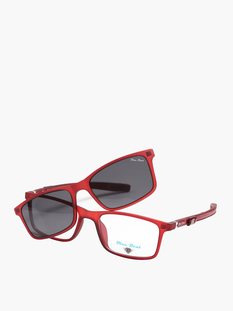 BlueBeat Kids by Barakat Rectangle Red Sunglasses 2-in-1