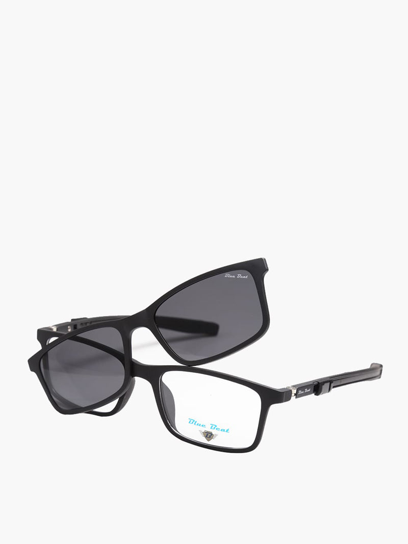 BlueBeat Kids by Barakat Rectangle Black Sunglasses 2-in-1